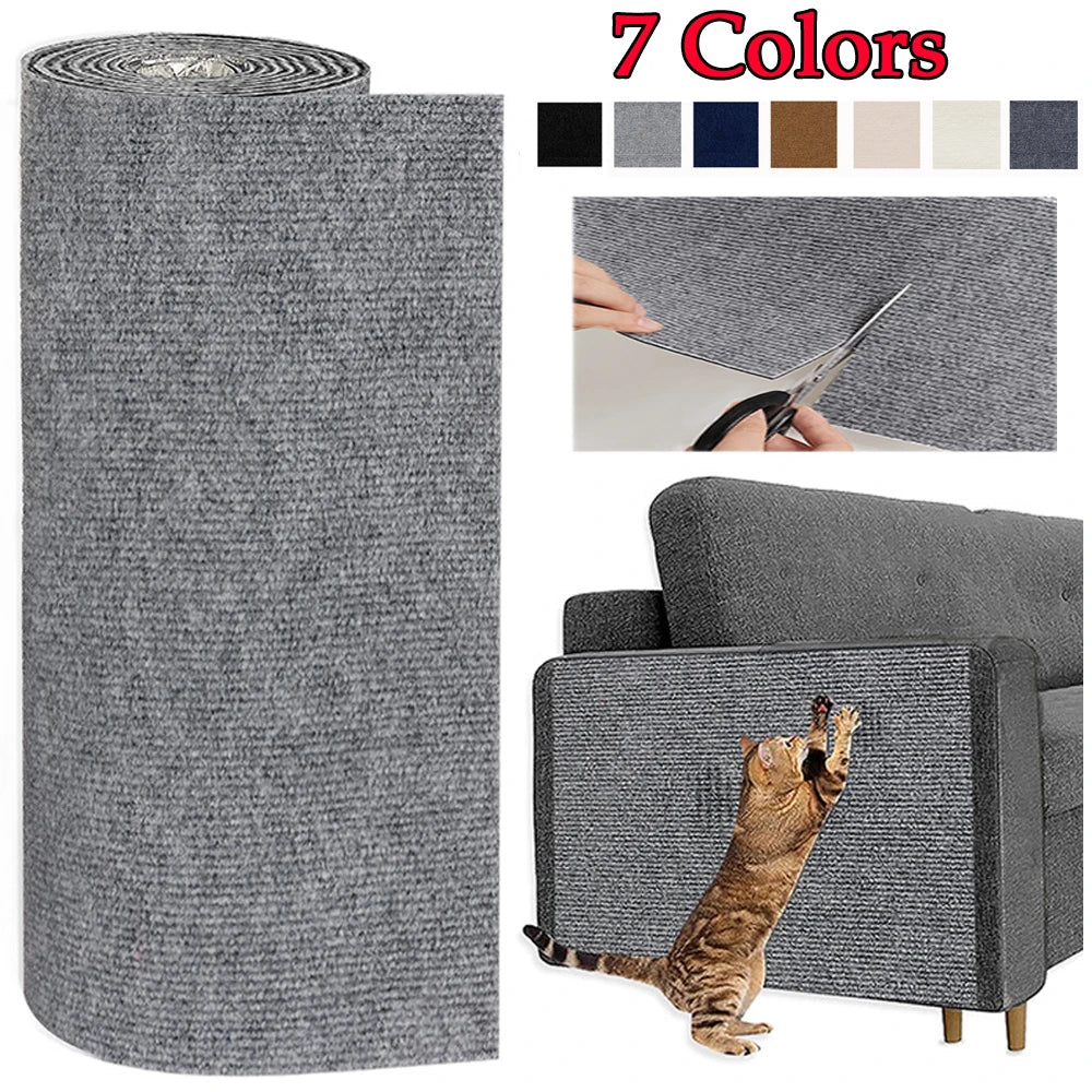 Cat Scratcher Sofa Protector Cats Scratcher Pad Board Protection Trimmable Self-adhesive Carpet DIY Cat Scratch Mat