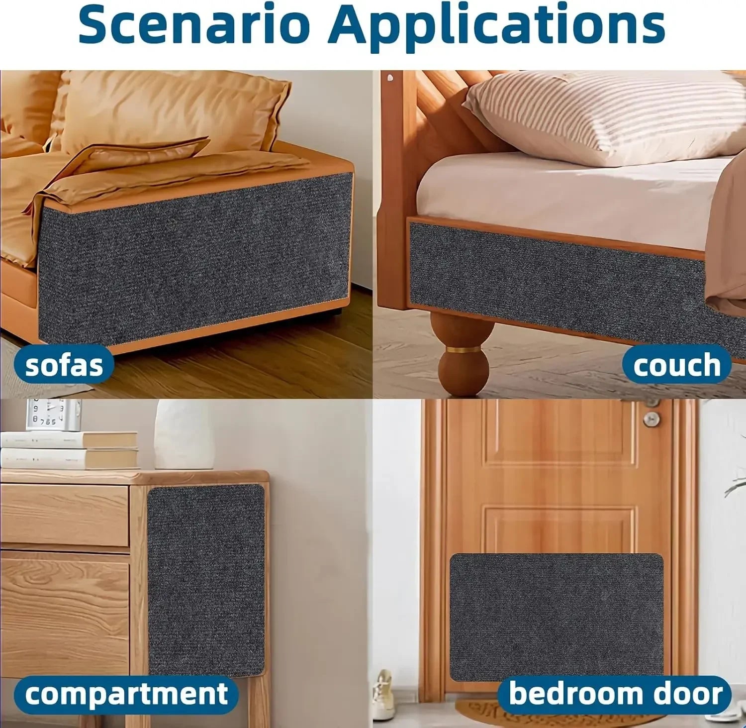 Cat Scratcher Sofa Protector Cats Scratcher Pad Board Protection Trimmable Self-adhesive Carpet DIY Cat Scratch Mat