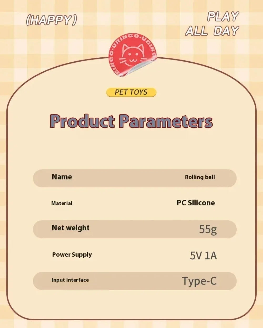 New Cat Interactive Ball Toy Automatic Rolling Ball Faux Tail Rechargeable Smart Pet Electric Toy Dog Cat Training Imitate Mouse