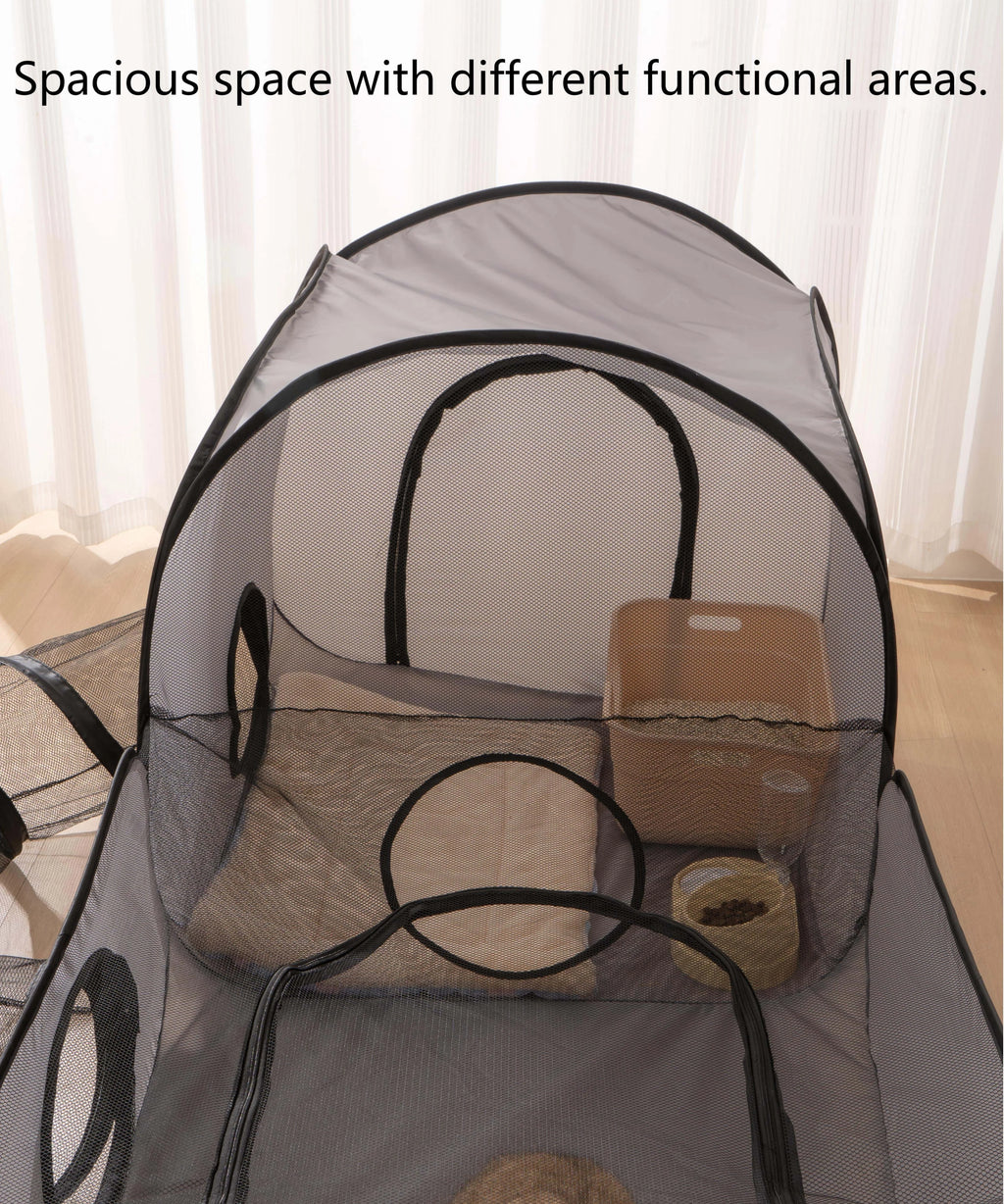 Square Gray Cats and Dogs Delivery Room Hard Oxford Cloth with a Play Tunnel Foldable Pets Nest
