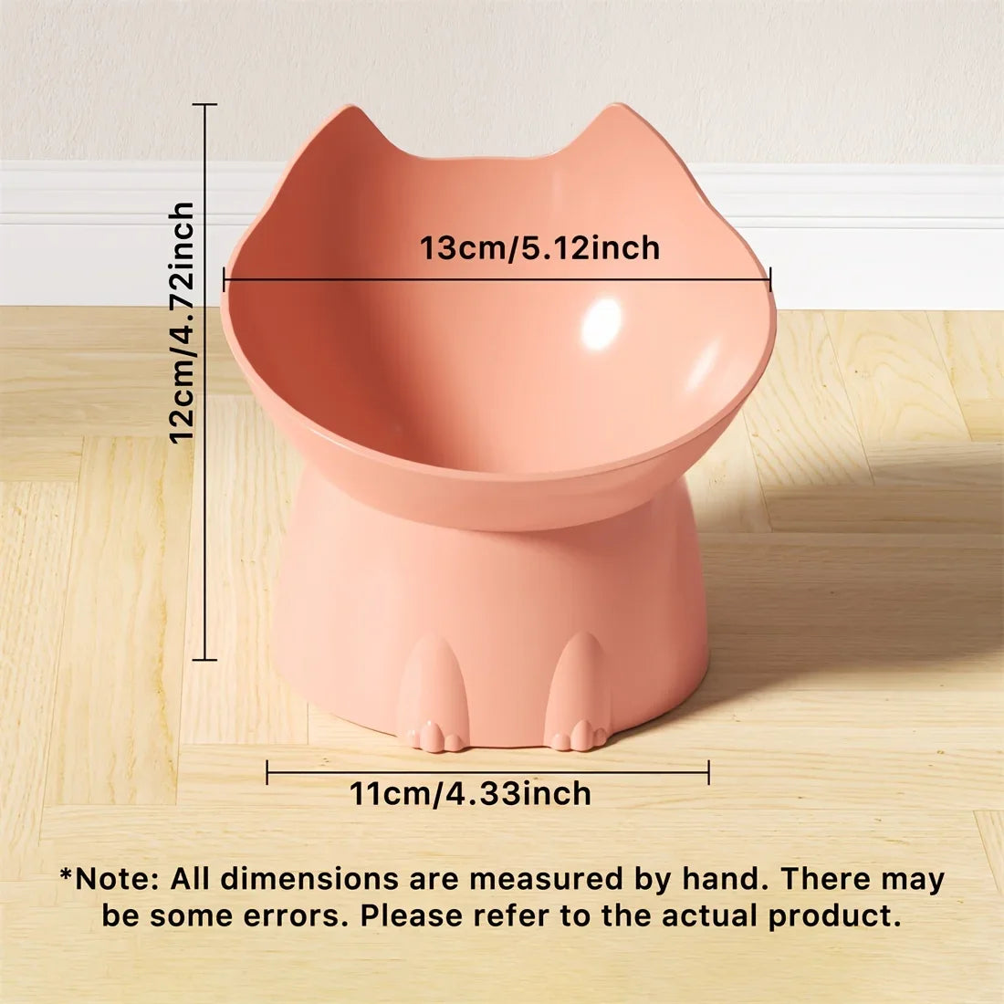 WhiskerWare Elevated Cat Bowl, Anti-Tip Plastic Raised Pet Feeding Dish with Tilted Edge, Neck Protection Kitty Food