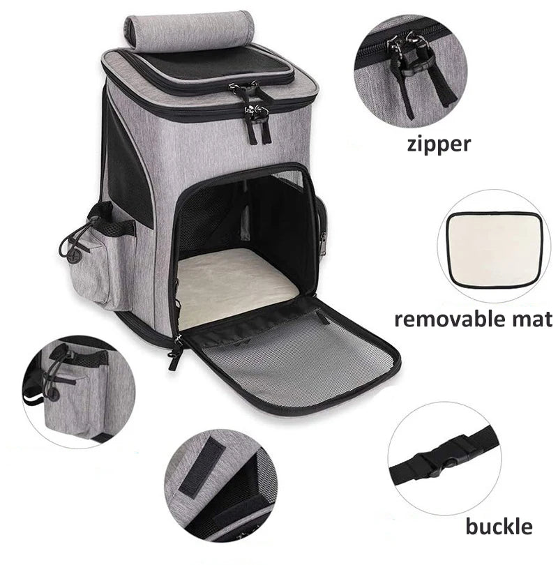 Breathable Pet Cat Carrier Backpack Foldable Pet Carrier Transport Travel Bag Expandable Large Capacity Creative for Cats Dogs
